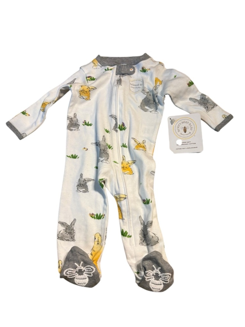 NWT Burt’s Bees Baby Organic Cotton Bunny Sleep & Play Sleeper